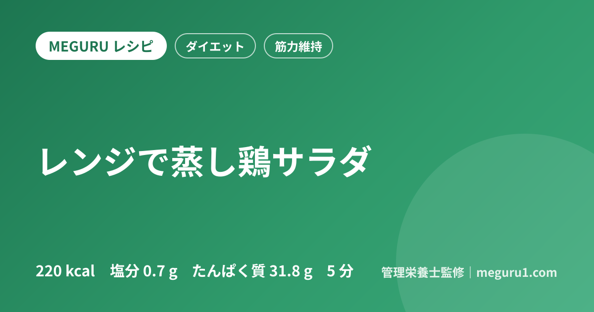レンジで蒸し鶏サラダ