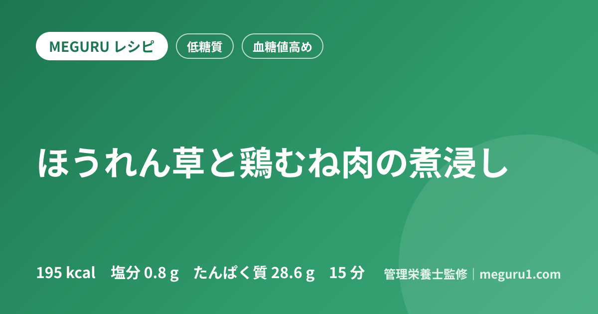 ほうれん草と鶏むね肉の煮浸し