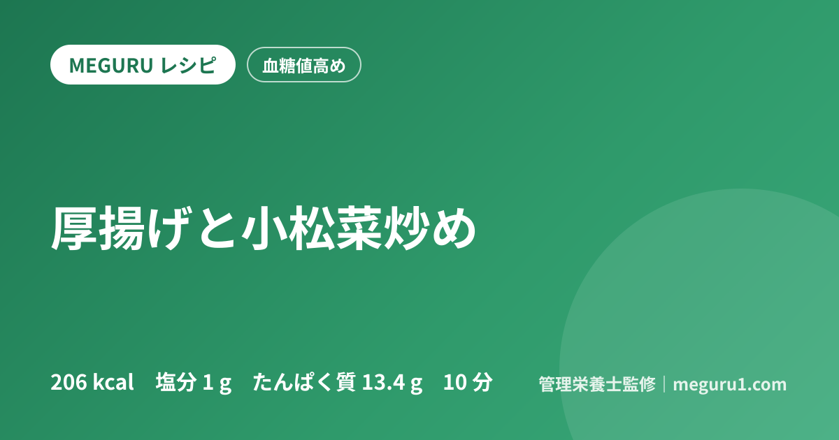 厚揚げと小松菜炒め
