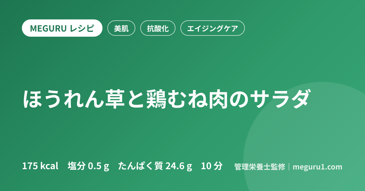 ほうれん草と鶏むね肉のサラダ