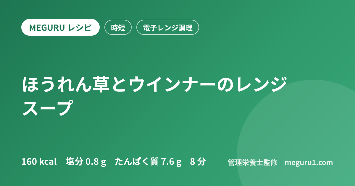 ほうれん草とウインナーのレンジスープ