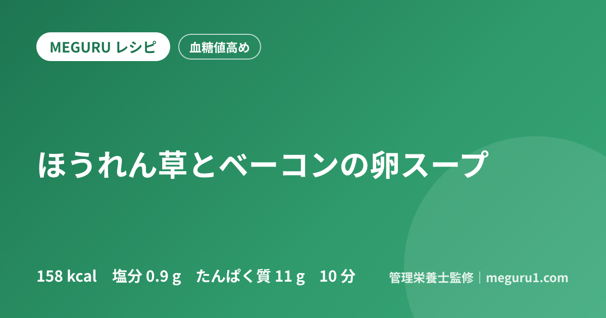 ほうれん草とベーコンの卵スープ